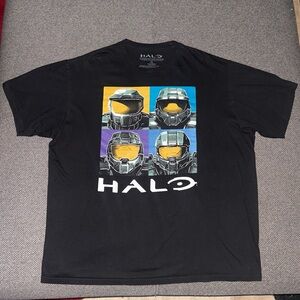 Halo Black Crewneck Tee with White Logo